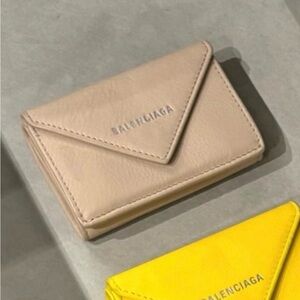 Brand new trifold wallet. Balenciaga Taupe Leather Wallet
